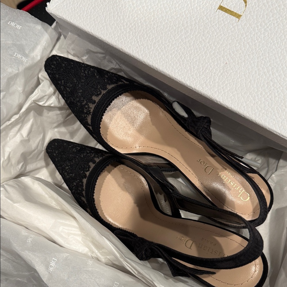 Dior Black Lace Heels